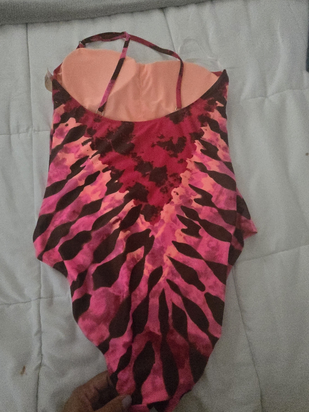 aerie One-Piece Swimsuit in Peach and Magenta Floral - Picture 3 of 5